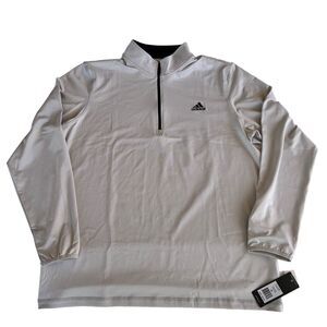 NWT Adidas Men's Golf 1/4 Zip Long Sleeve Pullover Grey Stretch Size XL Upf 50